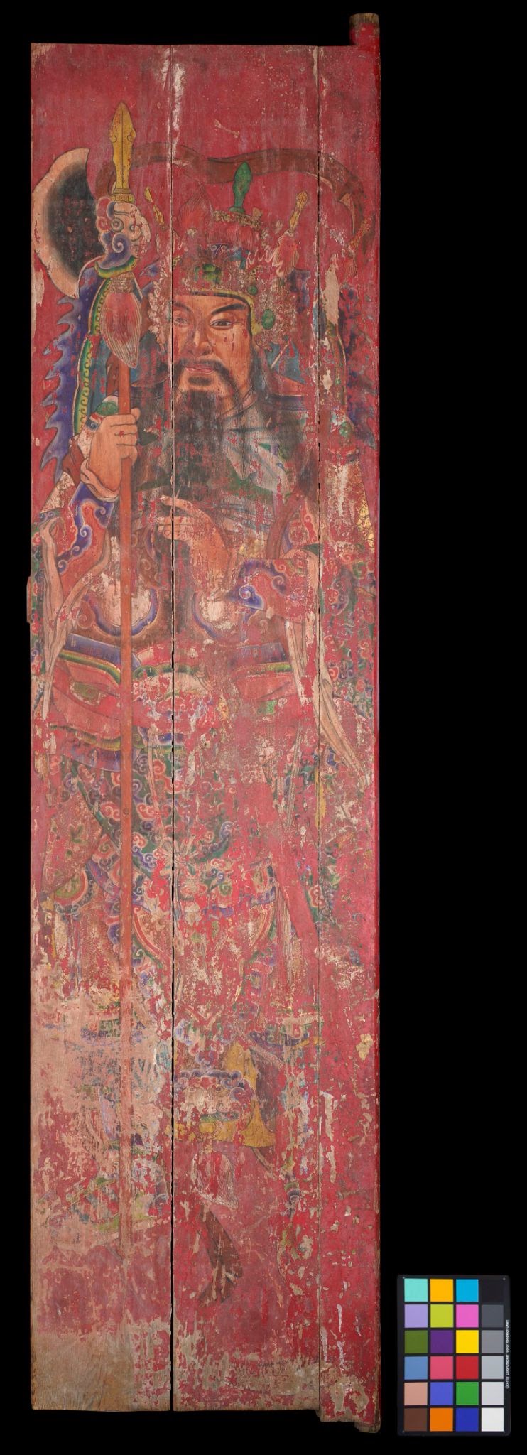 一代大師陳玉峰藝師遺作．嶄新登場 臺南市一般古物「陳德聚堂神荼鬱壘門神彩繪」